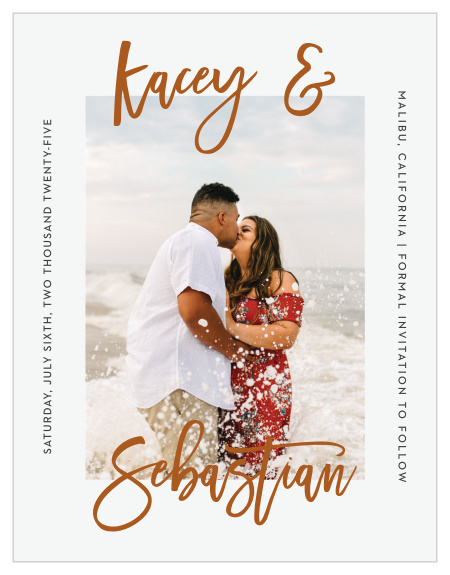 Be sure family and friends mark their calendar for your wedding when you send out our Tea Photo Collage Save the Date Cards.