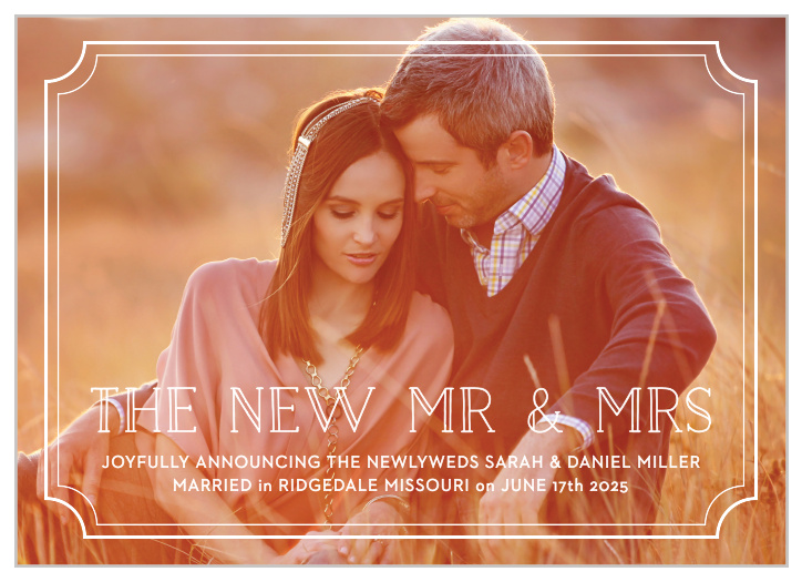 Type Frame Wedding Announcement adds a touch of modern elegance to your big news!