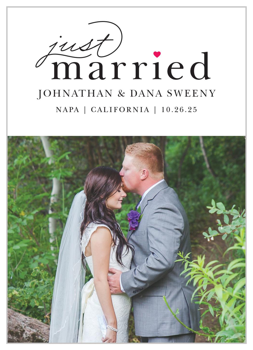 Just Married Wedding Announcements