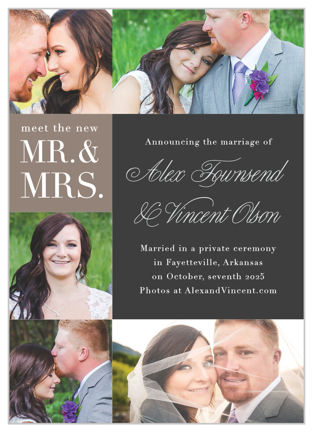 Mr. & Mrs. Wedding Announcements