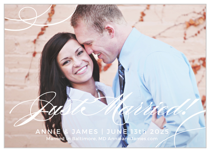 Our Swirling Simplicity Wedding Announcement is a simply elegant way to let your friends and family know you tied the knot.