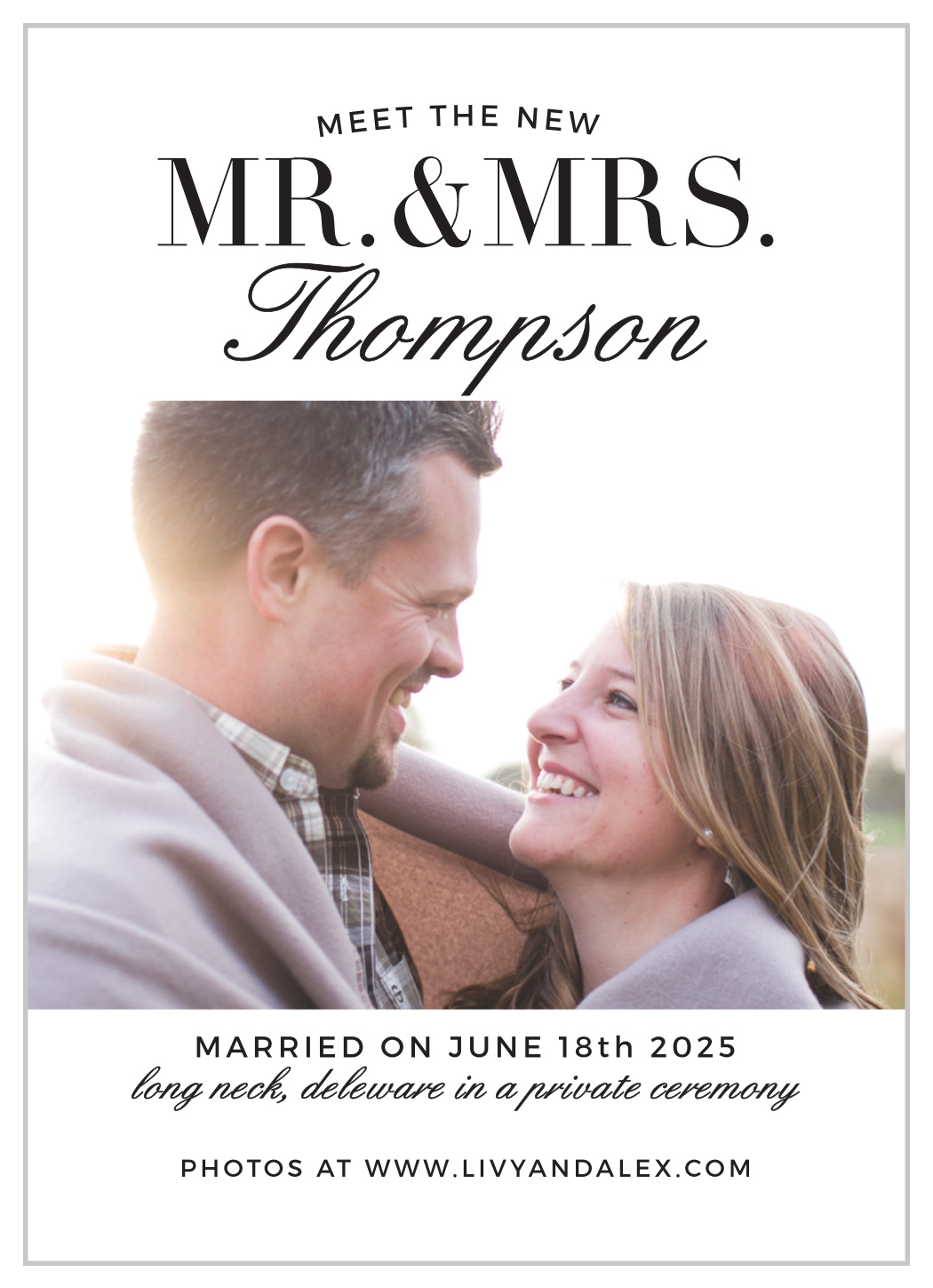 Minimal Typography Wedding Announcements