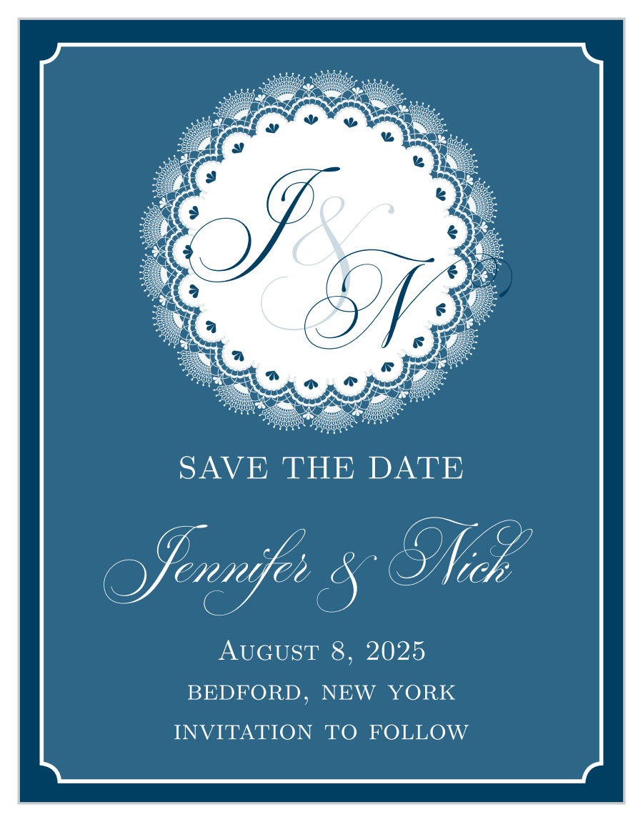 Lace Doily Save the Date Cards