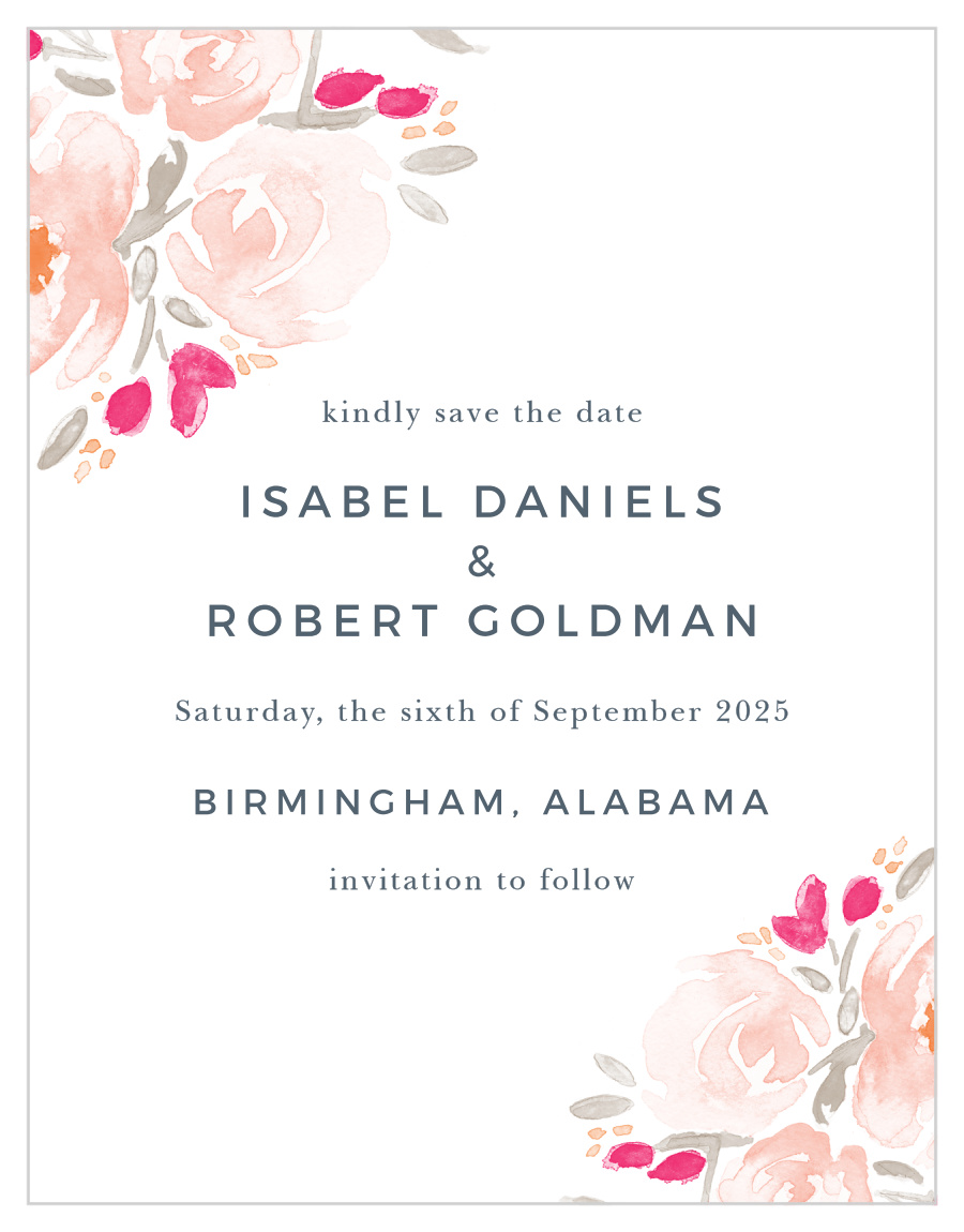 Watercolor Bouquet Save the Date Cards