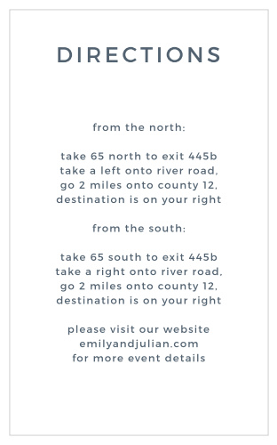 The refined Watercolor Bouquet Direction Cards are the perfect match to the similarly-named wedding suite, or to any of our hundreds of other items.