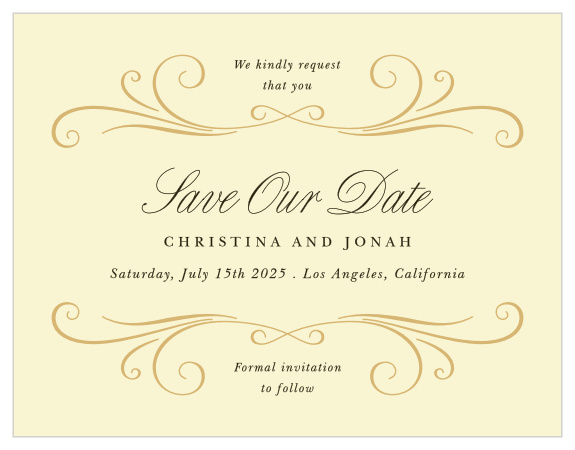 Make an enchanting impression with our Old World Vintage Save the Date Cards.