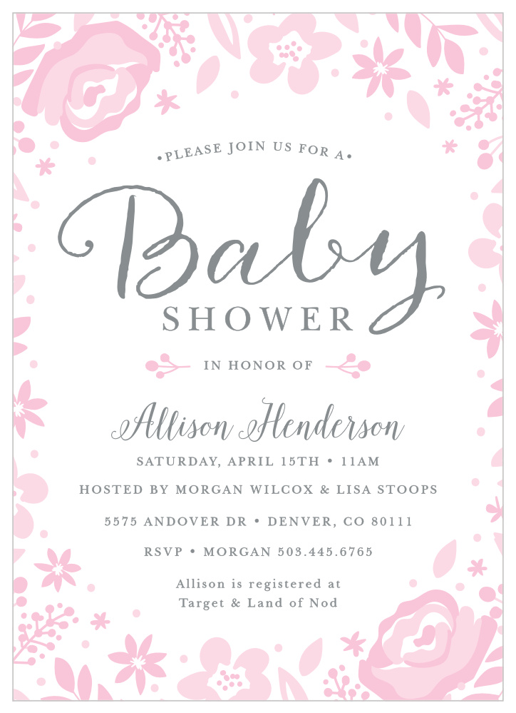 Baby Blooms Baby Shower Invitations
