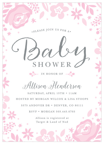 Invite your loved ones to share in the joy with the Baby Blooms Baby Shower Invitation!
