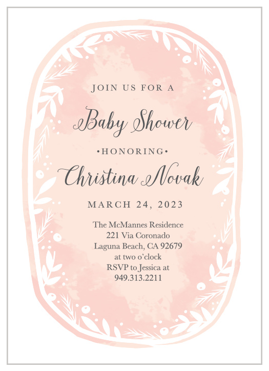 The Delicate Wreath Baby Shower Invitations are a sweet and feminine invite for any mother-to-be! 