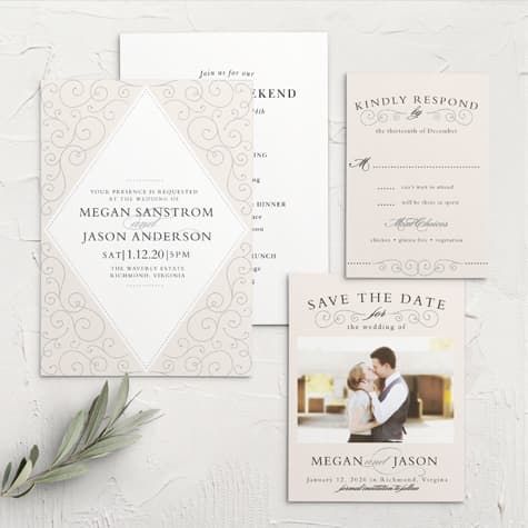 Swirl Frame Wedding Invitations