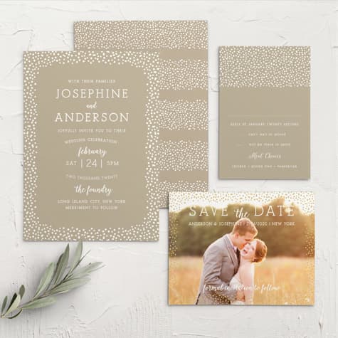 Confetti Dots Wedding Invitations