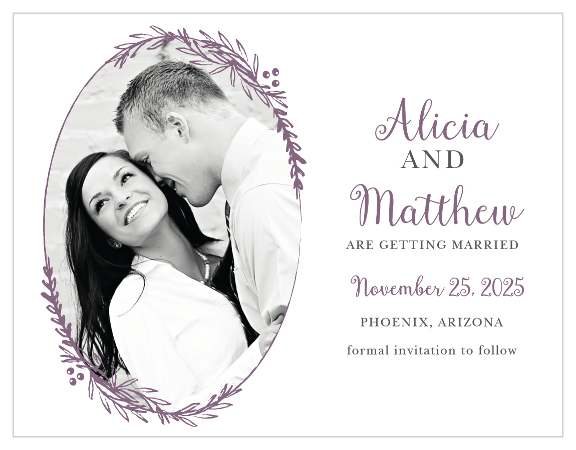 Delicate Laurel Save the Date Cards
