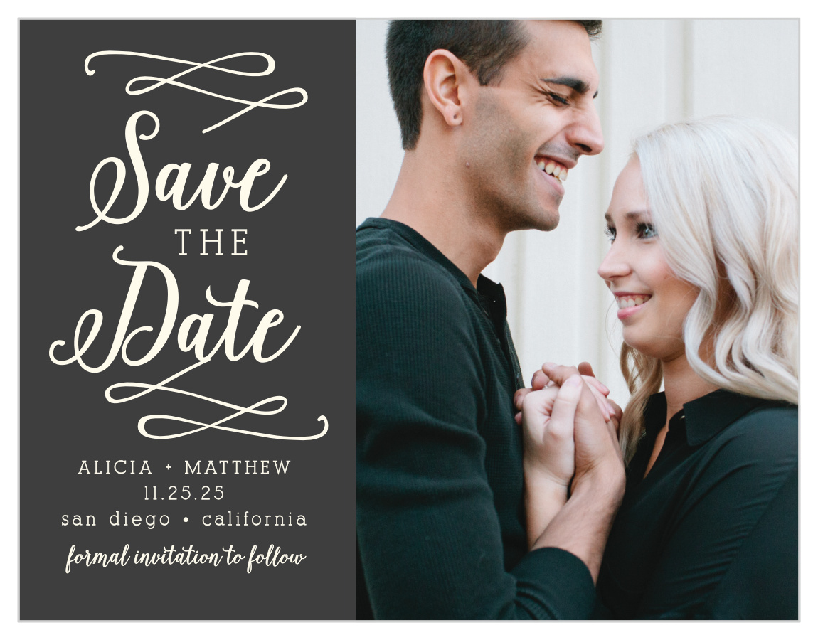 Whimsical Calligraphy Save the Date Cards