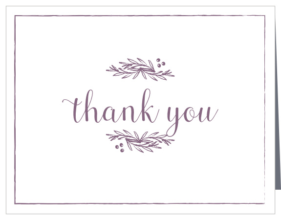 Express your gratitude to family and friends with the Delicate Laurel Thank You Cards. 
