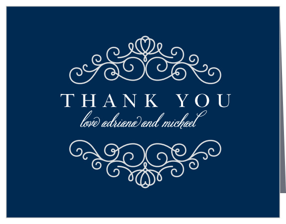 Express your gratitude to family and friends with the Royal Scrolls Thank You Card.