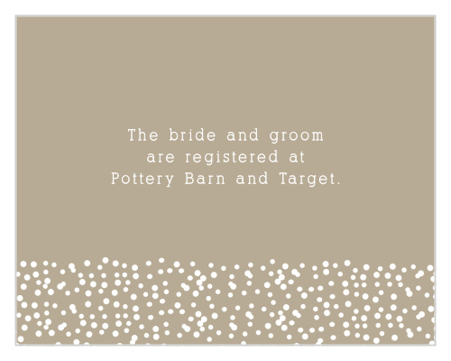 With plenty of space and a whimsical design, the Confetti Dots Registry Cards are a smart registry card option!