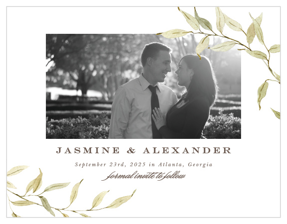 Let your friends and family know of your recent engagement and upcoming wedding, with our Vintage Classic Save the Date Cards!