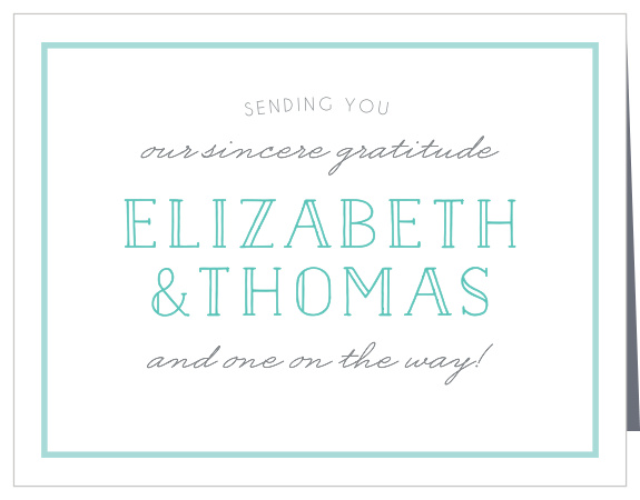 Your guests will appreciate receiving the Gender Reveal Thank You Cards from you and your growing family!  