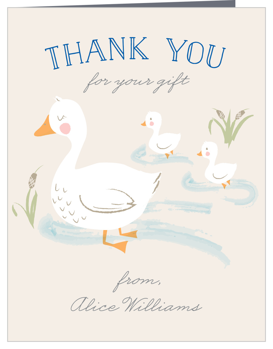 Twin Ducks Baby Shower Thank You Cards