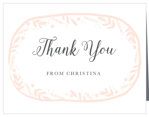 Delicate Wreath Baby Shower Thank You Cards