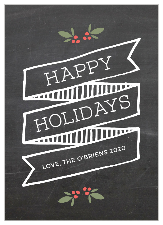 Spread holiday cheer with the Chalkboard Ribbon Holiday Cards.
