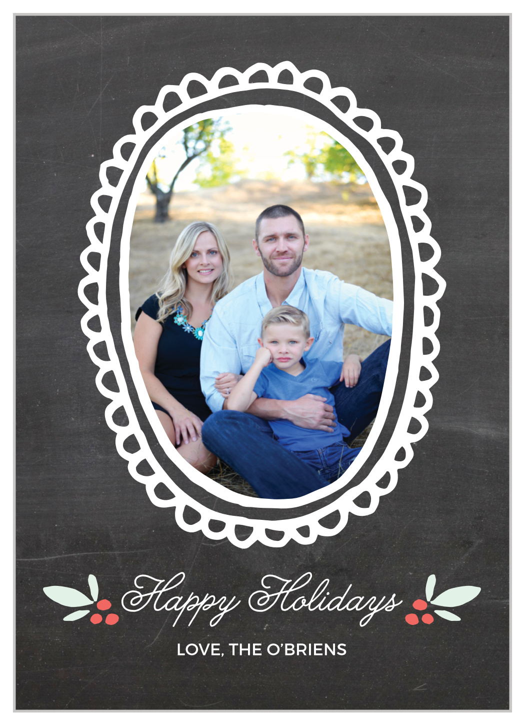 Chalkboard Frame Photo Holiday Cards