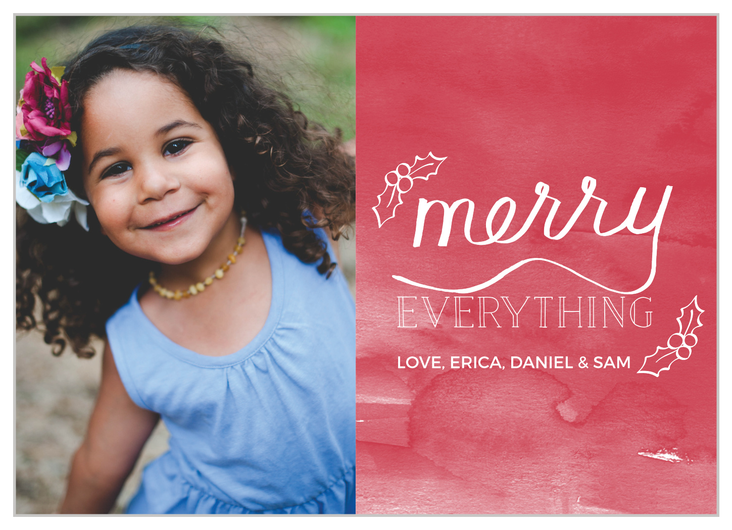 Hand-Lettered Merry Photo Holiday Cards