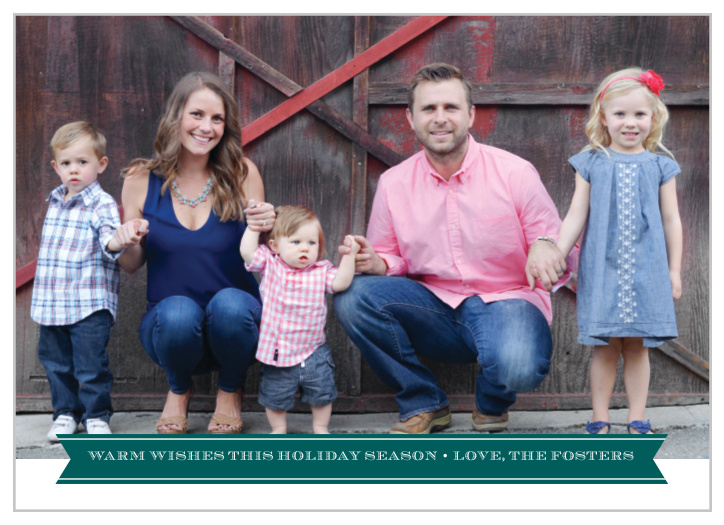 Spread the spirit of the season with the Ribbon Banner Holiday Cards.