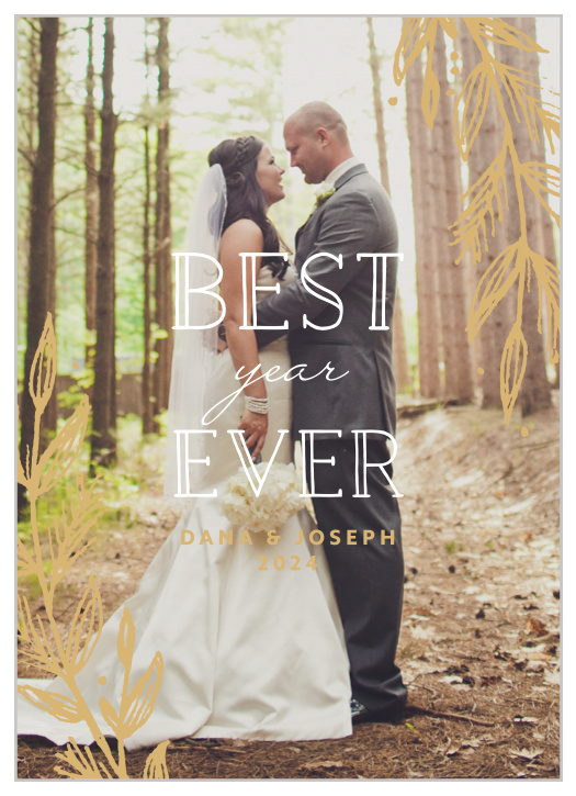 Had a great year? Share it with the Best Year Foil Holiday Cards.