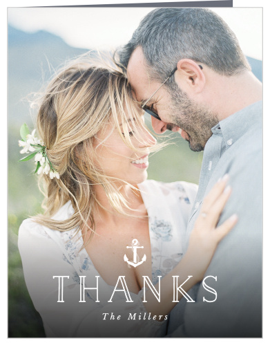 The presence and support of loved ones on your big day meant a lot to you, show them your appreciation with our Blue Skies Wedding Thank You Cards. 