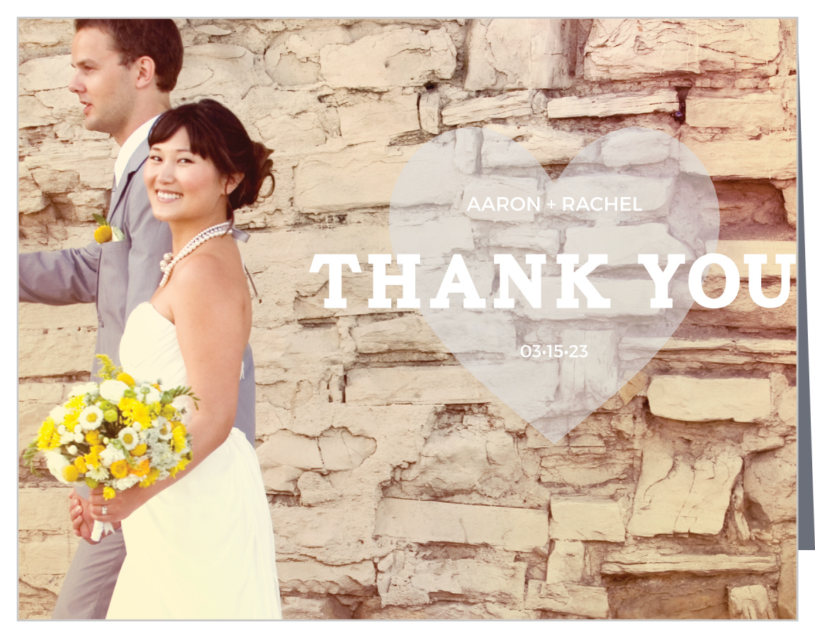 Heart-In-Hand Photo Wedding Thank You Cards