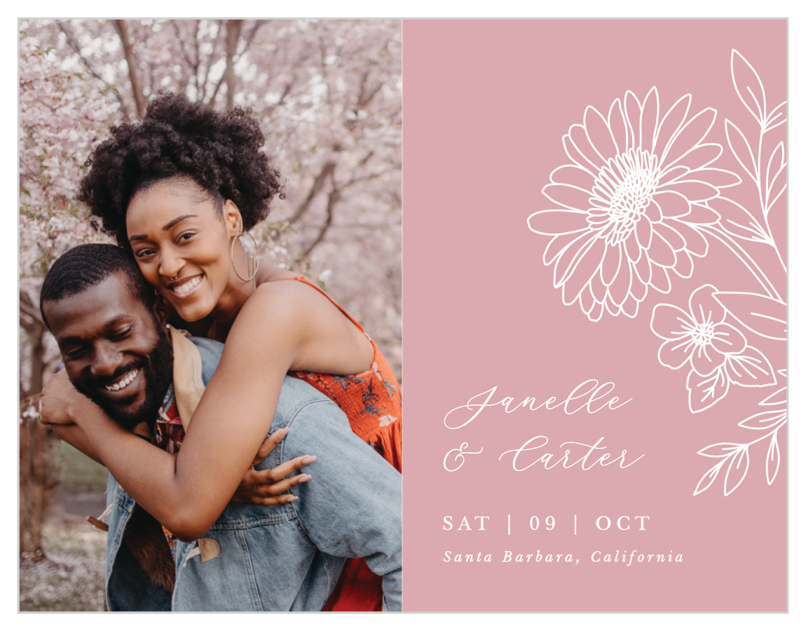 Elegant Gerber Daisy Save the Date Cards