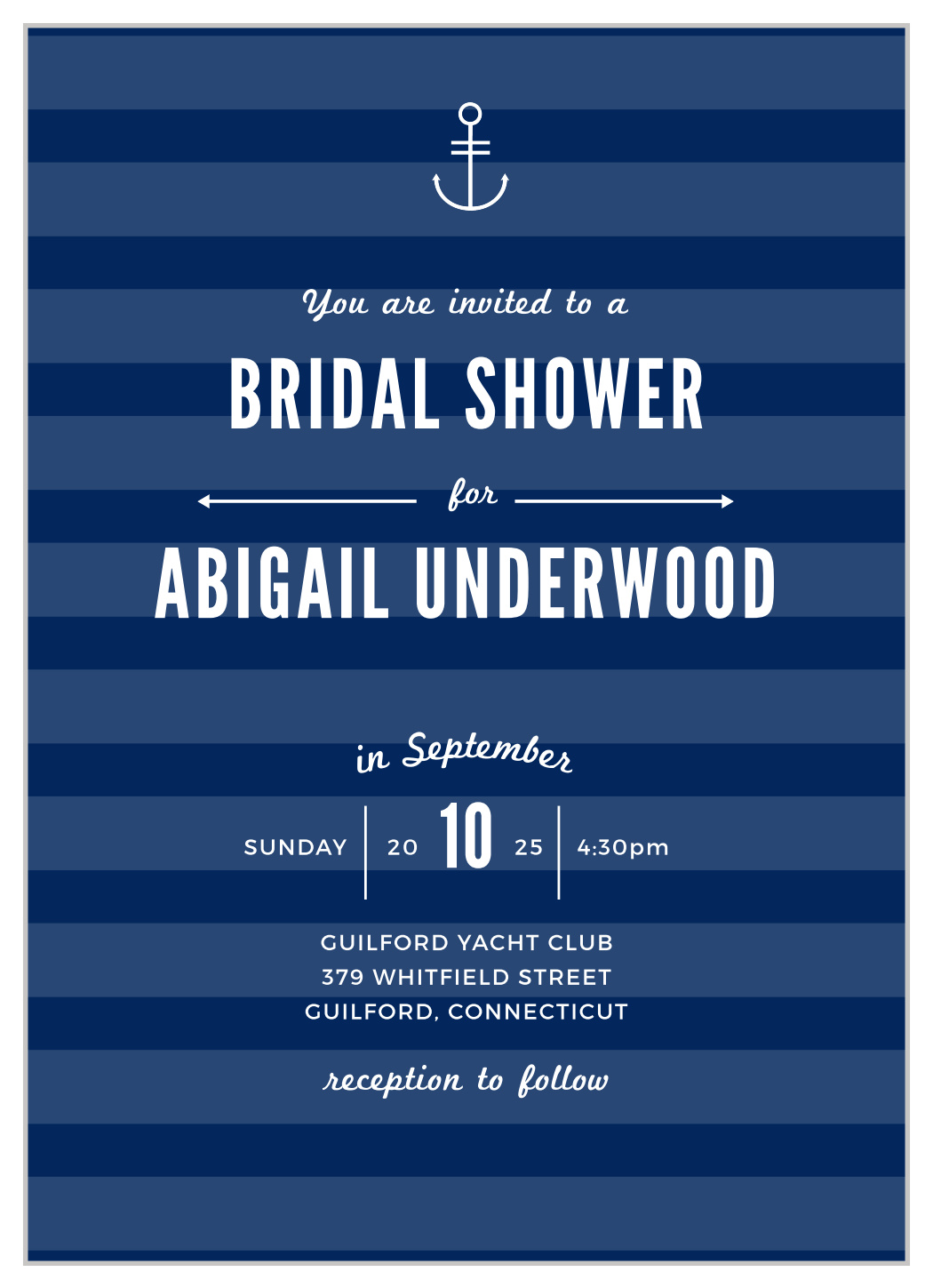 Modern Nautical Bridal Shower Invitations