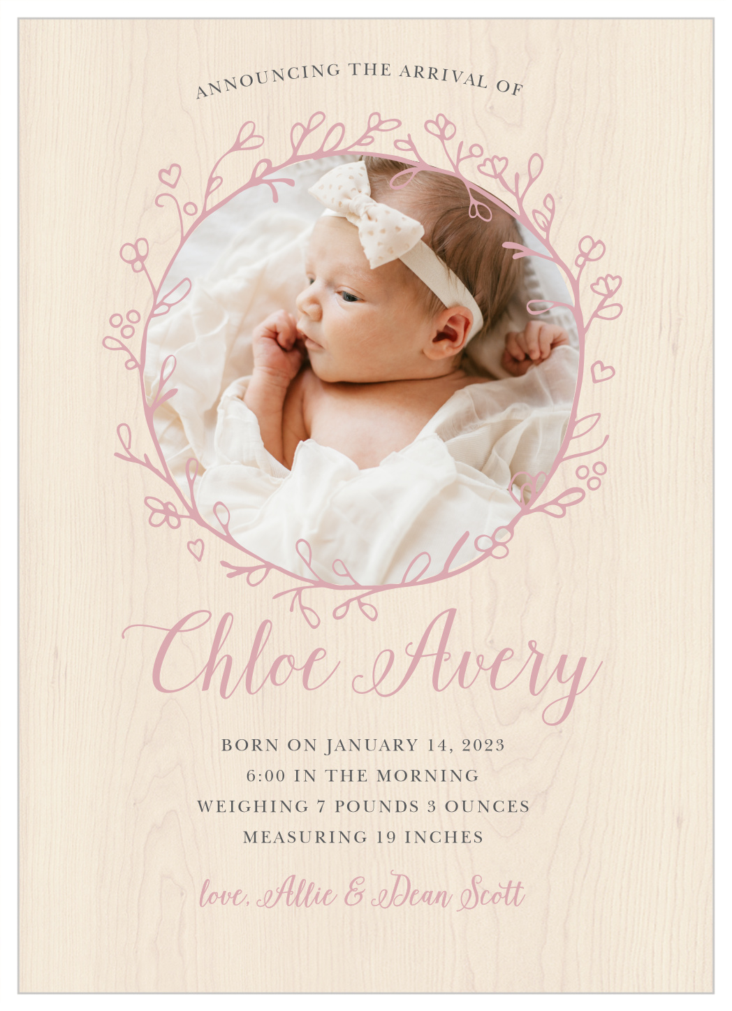 Adorable Branch Birth Announcements