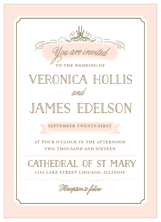 Send your invites with the glamor of the Opulent Frames Wedding Invitations from the Crafty Pie Collection at Basic Invite.