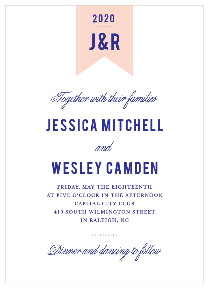 Modern Banner Wedding Invitations by Basic Invite