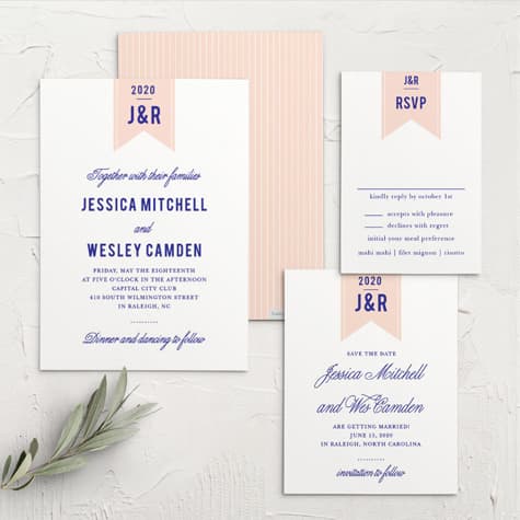 Modern Banner Wedding Invitations