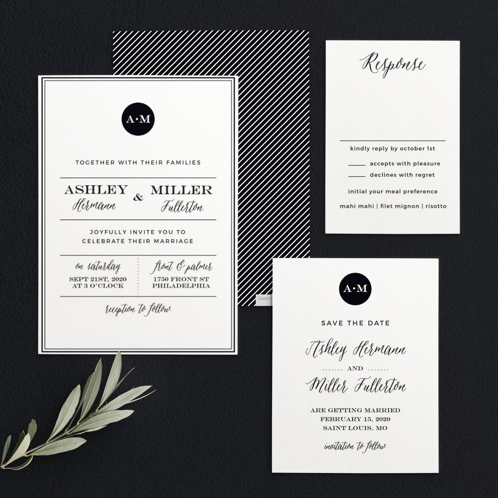 Modern Elegant Wedding Invitations by Basic Invite