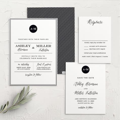 Modern Elegant Wedding Invitations