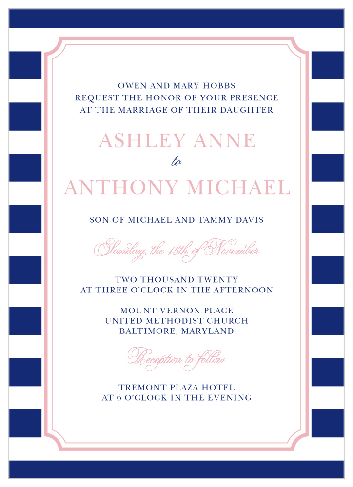 Preppy Stripe Wedding Invitations