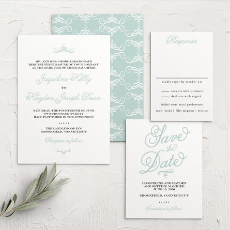 Whimsical Script Wedding Invitations