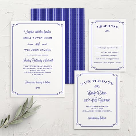 Handwritten Deco Wedding Invitations