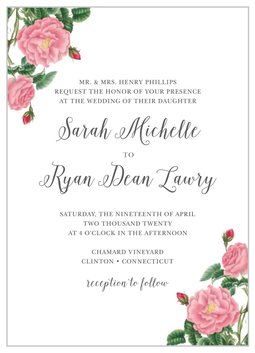 Invite guests to your romantic wedding with the Budding Blooms Wedding Invitations from the Crafty Pie Collection at Basic Invite.