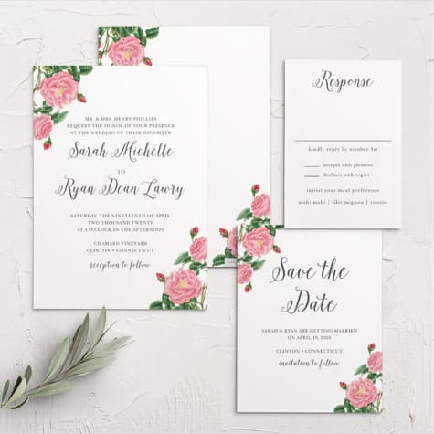 Budding Blooms Wedding Invitations