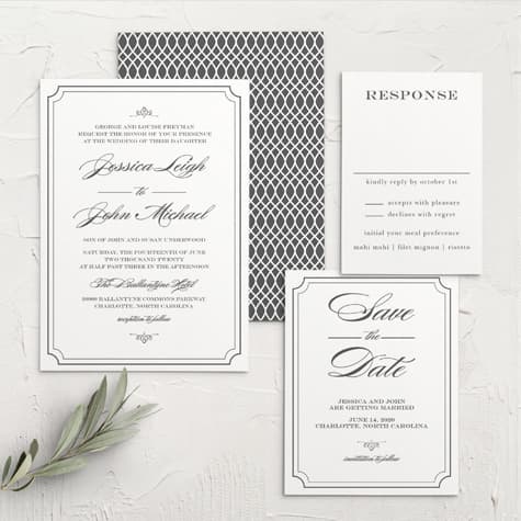 Elegant Script Wedding Invitations