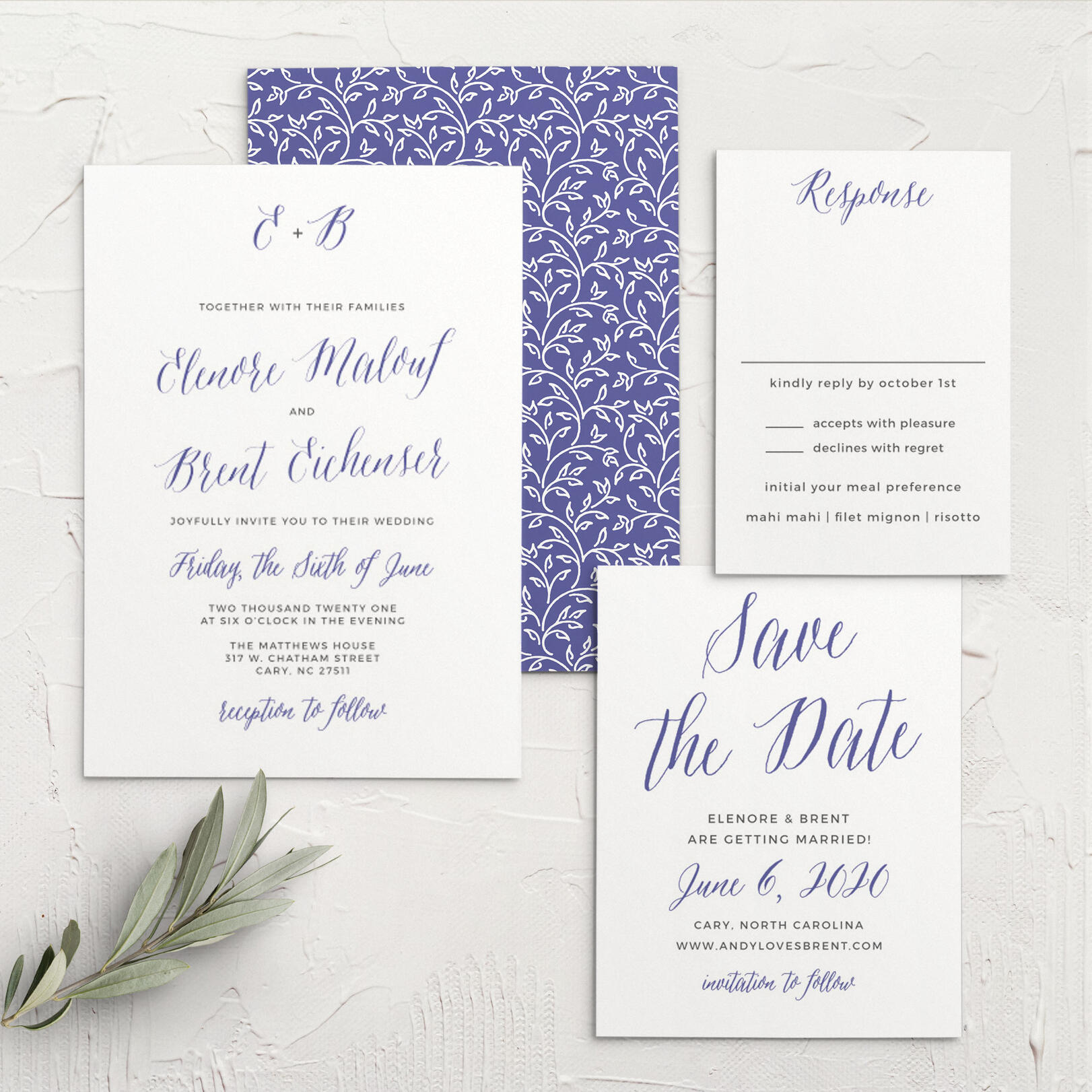 Rustic Script Wedding Invitations