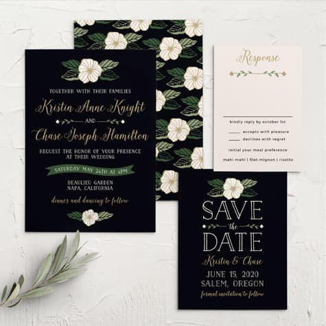 Garden Floral Wedding Invitations