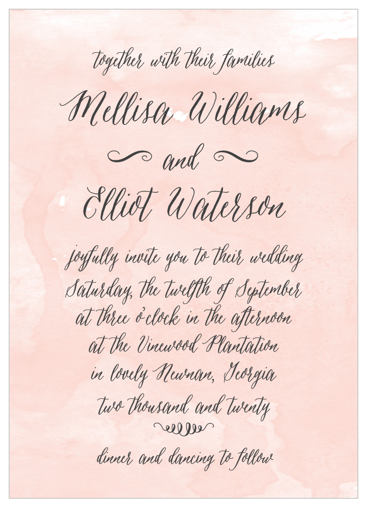 Watercolor Script Wedding Invitations by Basic Invite