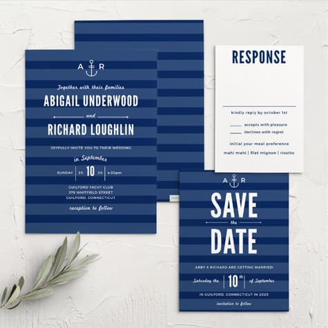 Modern Nautical Wedding Invitations