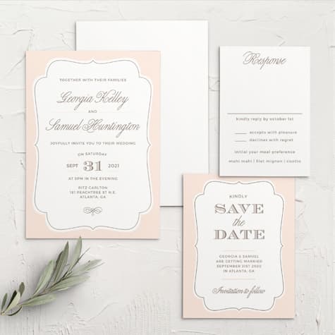 Vintage Frame Wedding Invitations